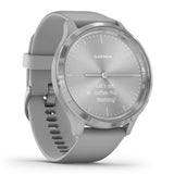 Garmin vívomove 3 - Silver stainless steel bezel with powder grey case and silicone band