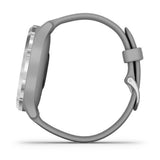 Garmin vívomove 3 - Silver stainless steel bezel with powder grey case and silicone band