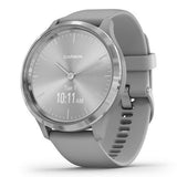 Garmin vívomove 3 - Silver stainless steel bezel with powder grey case and silicone band