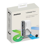 Momax 1-Charge Flow 80W Quad Output Desktop GaN Charging Station - Fast & Efficient Charging for Multiple Devices