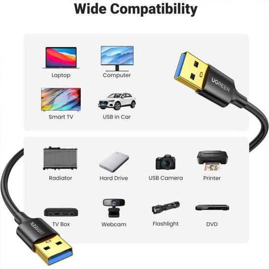UGREEN USB 3.0 Male to Male Cable, 1M – High-Speed Data Transfer & Reliable Performance