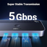 UGreen USB 3.0 Sharing Switch 2-in-4 Out | Share 4 USB Devices Between 2 PCs | USB-C & USB-A Ports