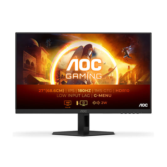 AOC 27G4XE 27" Gaming Monitor – 180Hz, 1ms GtG, HDR10, G-SYNC Compatible, Fast IPS, Low Input Lag, and Console Ready