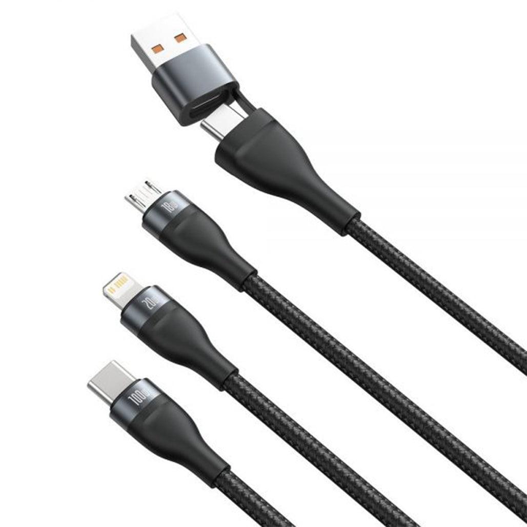 Baseus Flash Series Two-for-three Fast Charging Data Cable U+C to M+L+C 100W from Baseus sold by 961Souq-Zalka