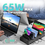320W Multi-Device Charging Station with 10 USB C Ports – Zobirez Fast Charger Dock for MacBook, iPhone, iPad, Android, Tablets – Organized Family Charging Solution, Black
