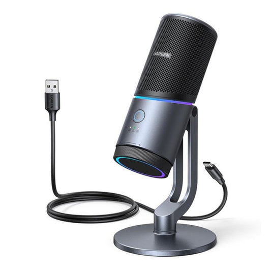 UGREEN USB Microphone for PC with RGB Lights – High-Fidelity Condenser Mic for Streaming, Gaming, Podcasting & Recording – Compatible with Windows, Mac, Linux & PS5