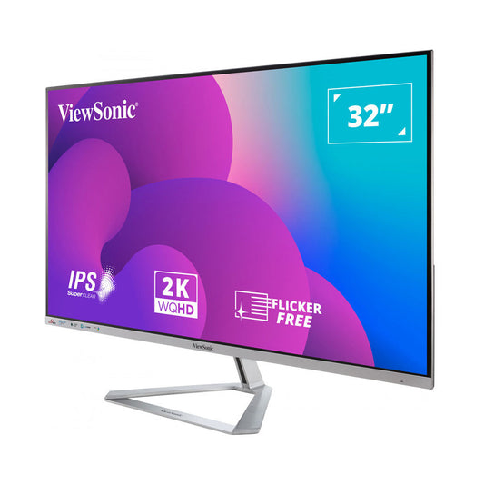 ViewSonic 32" VX3276-2K-MHD - 16:9 (2560 x 1440) SuperClear® - 2 HDMI DisplayPort Mini DisplayPort - Speakers - Silver from ViewSonic sold by 961Souq-Zalka