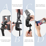UGREEN Lazy Arm Tablet Holder | 360° Adjustable Tablet Stand with 2-Stage Flexible Arms
