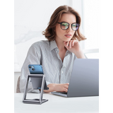 UGREEN Adjustable Aluminum Phone Holder – Foldable & Portable Stand with Cable Cut-out