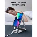 UGREEN Adjustable Aluminum Phone Holder – Foldable & Portable Stand with Cable Cut-out