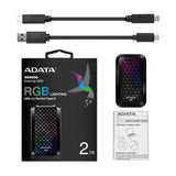 ADATA SE900G 2TB RGB External SSD - USB 3.2 Gen 2x2 Type-C, 2000 MB/s, High-Performance and Stylish