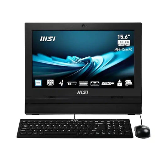 MSI PRO AP162T ADL-020US All-in-One POS Touchscreen PC – 15.6" - Intel Celeron N100 - 4GB DDR4 - 128GB SSD - Includes Wired Keyboard and Mouse