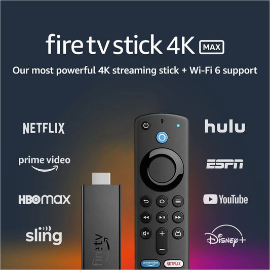Amazon Fire TV Stick 4K Max with Alexa Voice Remote – 40% Faster Streaming, Wi-Fi 6, 4K Ultra HD, Dolby Vision & Dolby Atmos, Smart Home Integration