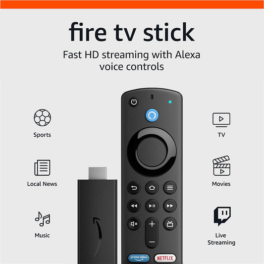Amazon Fire TV Stick HD (3rd Gen) – 8GB Storage, Dolby Atmos, Alexa Voice Remote, WiFi 5 Streaming Device