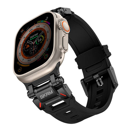 Skinarma Watch Band, TITON Ultra Custom-designed Stainless Steel Strap for Apple Watch 49mm | 45mm | 44mm (Black)
