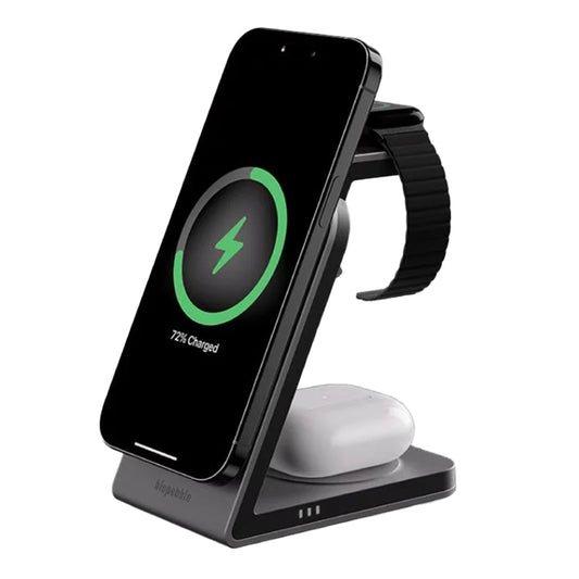 Blupebble 3-in-1 Wireless MagSafe Charging Stand - Fast Charging for iPhone, Apple Watch, and AirPods