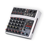 BOMGE 6-Channel Audio Mixer - Professional Digital DJ Mixer with MP3 Module, Bluetooth, and USB Sound Card
