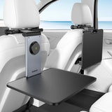 Baseus MagPro II Versatile Car Mount - Foldable Laptop Desk with 360° Rotatable Phone Holder, Adjustable Height, Easy Installation for Backseat Headrest, Black