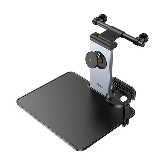 Baseus MagPro II Versatile Car Mount - Foldable Laptop Desk with 360° Rotatable Phone Holder, Adjustable Height, Easy Installation for Backseat Headrest, Black