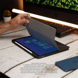 Blupebble New Yorker 13" iPad Air Case with Integrated Stylus Holder & Smart Tri-Fold Stand - Slim, Lightweight, and Durable Protection
