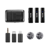 BOYALINK All-in-One Wireless Microphone System – Dual-Channel 2.4GHz, Noise Reduction, Ultra-Long Battery Life, and Multi-Connector Support