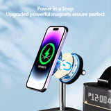 5-in-1 Multifunctional 15W Wireless Charging Station with Bedside Clock - C09