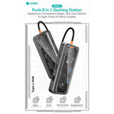 COTEetCI 8-in-1 Multifunctional Docking Station – USB 3.0, Type-C PD100W, HDMI 4K, and More