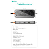 COTEetCI 8-in-1 Multifunctional Docking Station – USB 3.0, Type-C PD100W, HDMI 4K, and More