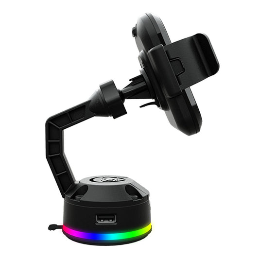 Cougar Bunker M - RGB Phone Stand with Wireless Charging and USB Hub - Adjustable, Stable, and Customizable RGB Lighting