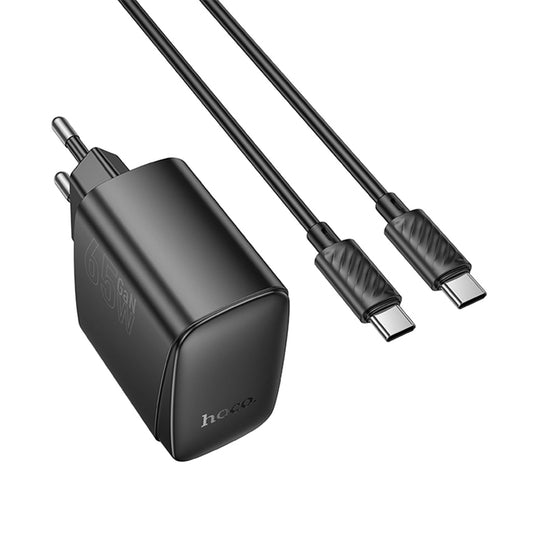 HOCO CS63A Bright PD65W Charger (1A1C) - USB-C, USB-A, EU Plug, 65W Output, Includes 1m Cable