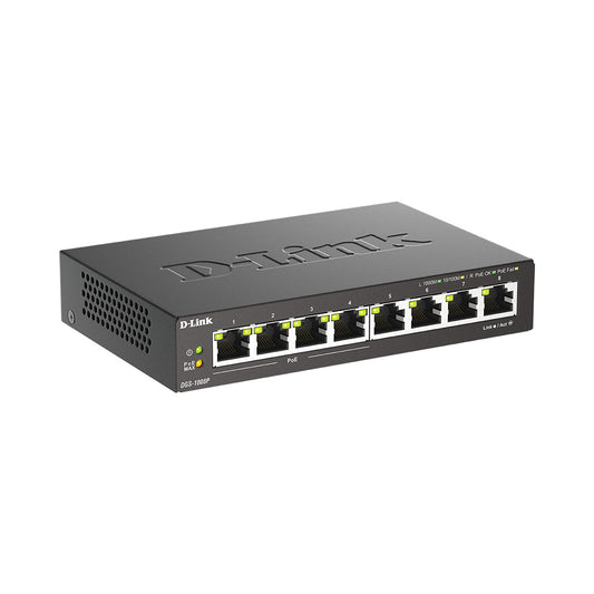 D-Link 8-Port Gigabit PoE Unmanaged Desktop Switch - DGS-1008P
