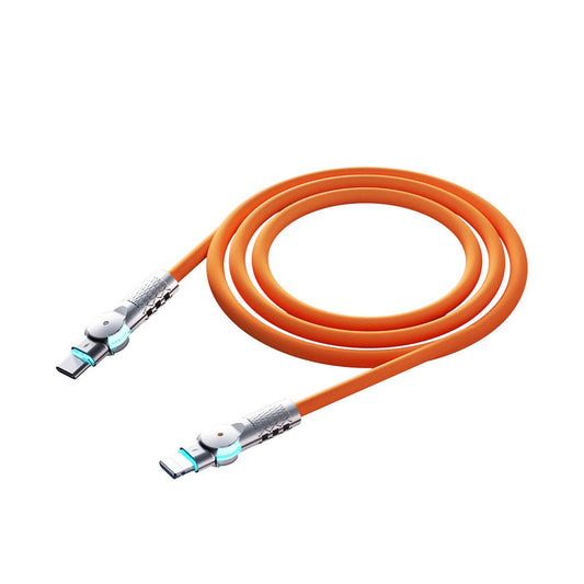 Porodo Double Head Rotate Cable PD, Type- C to Apple 30W 1M - Orange