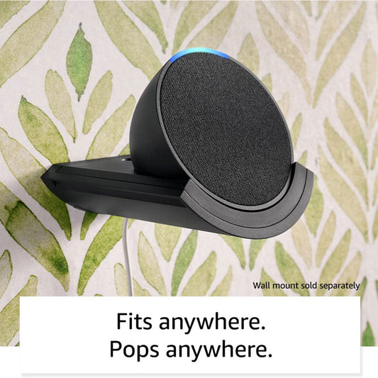 Amazon Echo Pop Compact Smart Speaker with Alexa – Full Sound, Charcoal