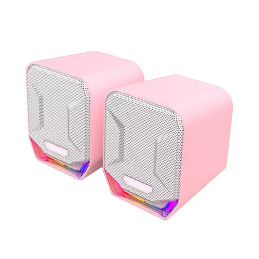 Fantech GS202 SONAR USB RGB Gaming & Music Speaker (Pink Sakura Edition) - 3D Surround Sound, 45mm Driver, RGB Illumination