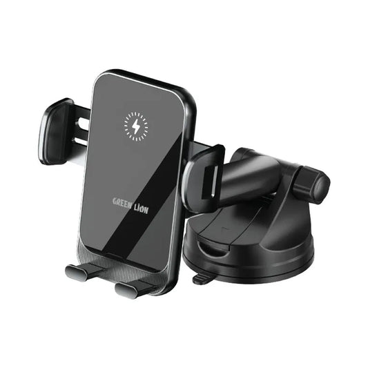 Green Lion 15W Extendable Wireless Charging Stand – Fast Wireless Charger for Phones (4.7"–6.7") – Black