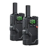 Green Lion GPX600 Long-Range Walkie Talkie – 16-Channel Two-Way Radio, 2500mAh Battery, Type-C Charging – Black