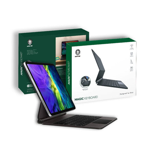 Green Lion Magic Keyboard (Arabic/English) 500mAh - Compatible with iPad 10.9" 10th Generation 2022 - Black, Foldable with Backlight