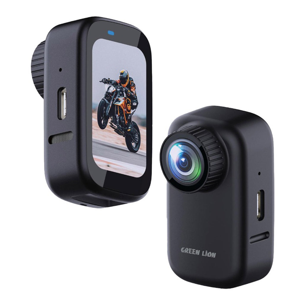 Green Lion Mini 4K Action Camera with WiFi & Accessories – Black | Compact Sports & Travel Cam