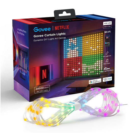 Govee Curtain Light Netflix Edition (1.5m x 1.5m) – Smart RGBIC LED Curtain Lights with Wi-Fi & Bluetooth