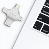 Green Lion 4-in-1 USB Flash Drive 128GB - Silver | GN4IN1USB128SL