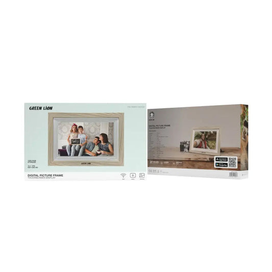 Green Lion 10.1-Inch Digital Picture Frame with Touchscreen & Wooden Finish