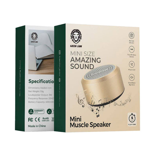 Green Lion Mini Muscle Speaker - Gold - GNMINIMSLSPGD