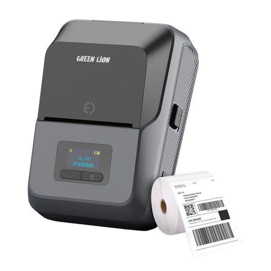 Green Lion Thermal Printer - Gray | Portable Bluetooth Label Printer with 203 DPI Resolution