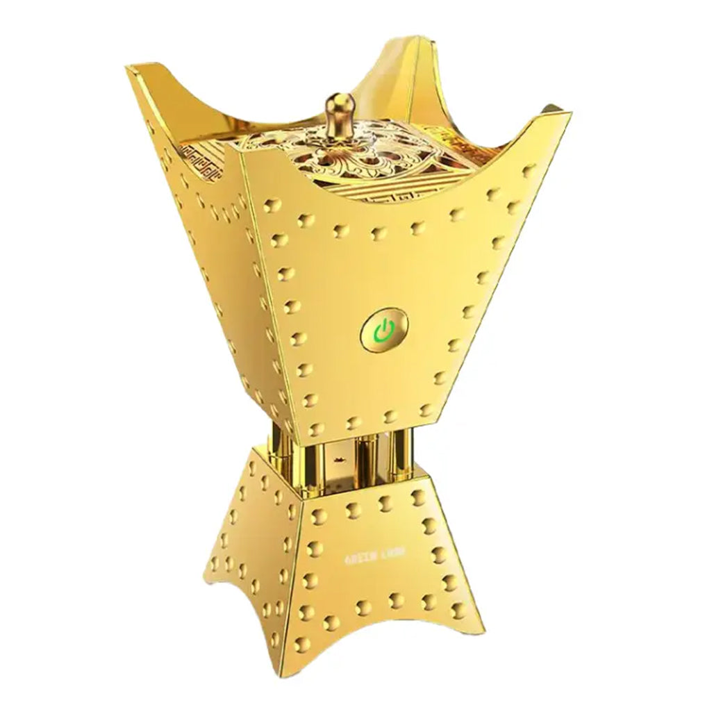 Green Lion Traditional Bakhour with Quran Speaker - Gold | Modernized Tradition