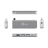 J5Create Ultradrive Kit USB-C Multi-Display Modular Dock JCD389 - 12 Configurations, 4K HDMI, Gigabit Ethernet