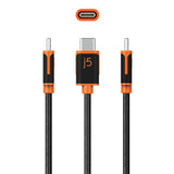 J5Create JUCX24 USB-C™ to USB-C™ Sync & Charge Cable - 6 ft Durable Braided Polyester, High-Speed Data Transfer & Charging