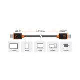J5Create JUCX24 USB-C™ to USB-C™ Sync & Charge Cable - 6 ft Durable Braided Polyester, High-Speed Data Transfer & Charging