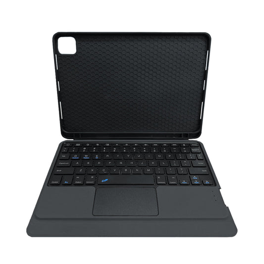 Protected Keyboard Case with Touchpad for iPad 10.9/11 - Stylish PU Leather, Magnetic Removable Keyboard, and Built-in Pen Tray