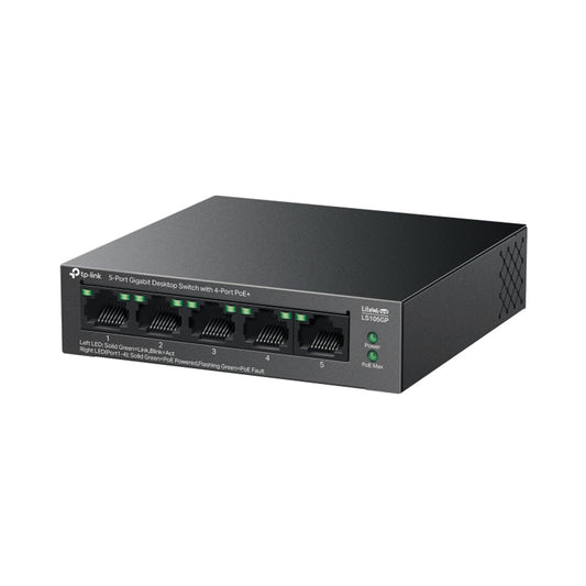 TP-Link LS105GP 5-Port Gigabit Desktop Switch with 4-Port PoE+ | High-Speed Connectivity & Power over Ethernet