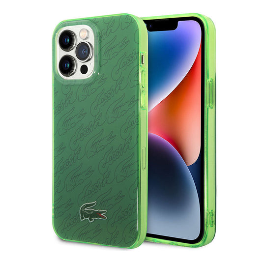 Lacoste Hard Case IML Double Layer & Dyed Bumper Signature Pattern for iPhone 14 Pro Max